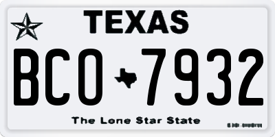 TX license plate BCO7932