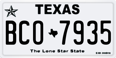 TX license plate BCO7935