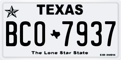 TX license plate BCO7937