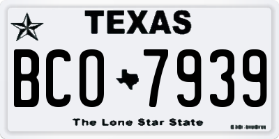 TX license plate BCO7939