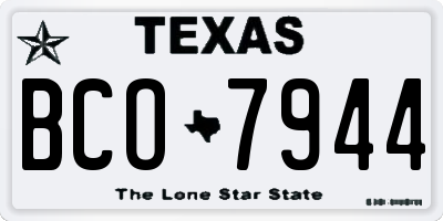 TX license plate BCO7944