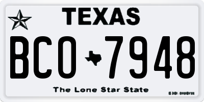 TX license plate BCO7948