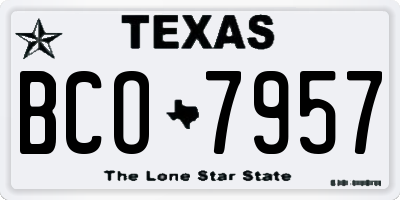 TX license plate BCO7957