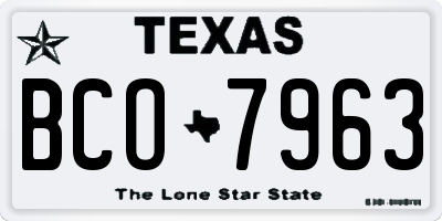 TX license plate BCO7963