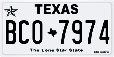 TX license plate BCO7974