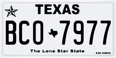 TX license plate BCO7977