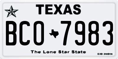 TX license plate BCO7983