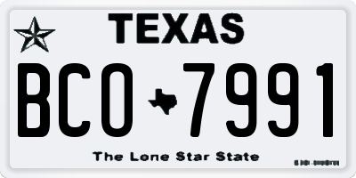 TX license plate BCO7991