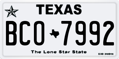TX license plate BCO7992