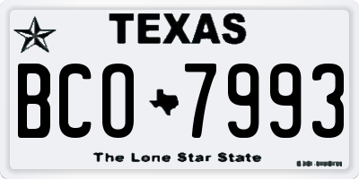 TX license plate BCO7993