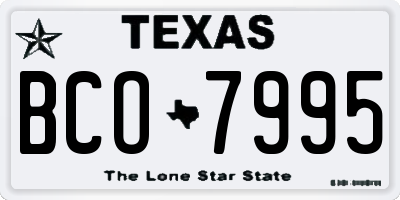 TX license plate BCO7995