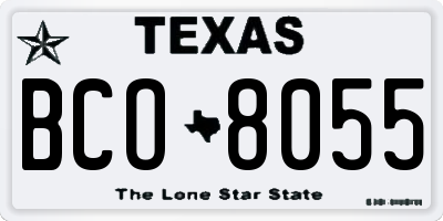 TX license plate BCO8055