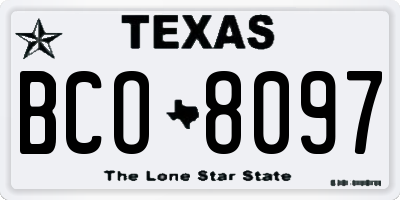 TX license plate BCO8097