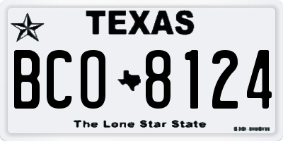 TX license plate BCO8124