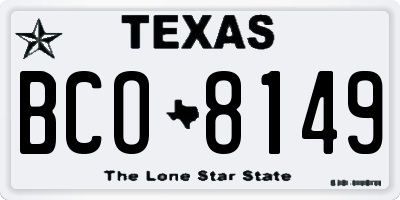 TX license plate BCO8149