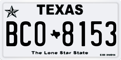 TX license plate BCO8153