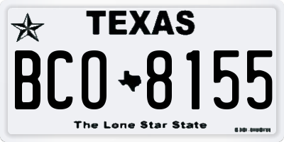 TX license plate BCO8155
