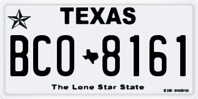 TX license plate BCO8161