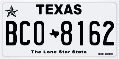 TX license plate BCO8162