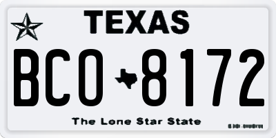 TX license plate BCO8172