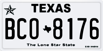 TX license plate BCO8176