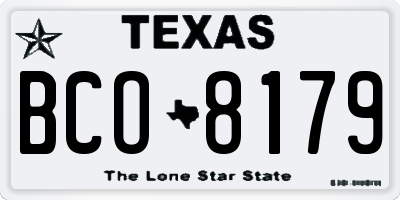 TX license plate BCO8179