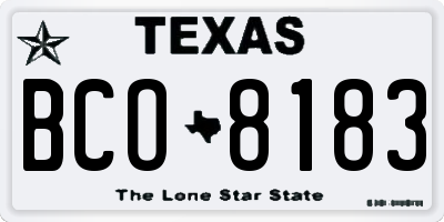 TX license plate BCO8183