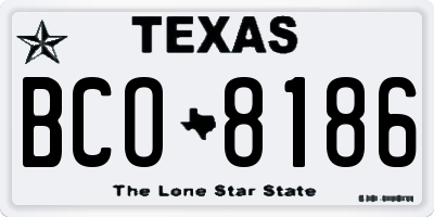 TX license plate BCO8186