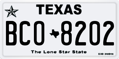 TX license plate BCO8202