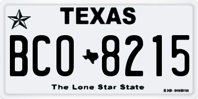 TX license plate BCO8215