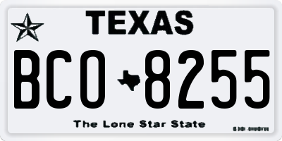 TX license plate BCO8255