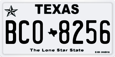 TX license plate BCO8256