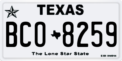 TX license plate BCO8259