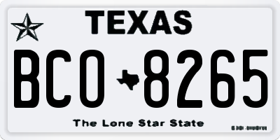 TX license plate BCO8265
