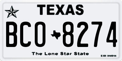 TX license plate BCO8274