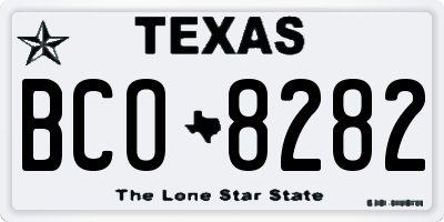 TX license plate BCO8282