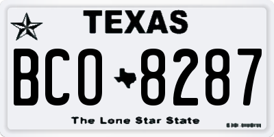 TX license plate BCO8287