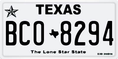 TX license plate BCO8294