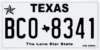 TX license plate BCO8341