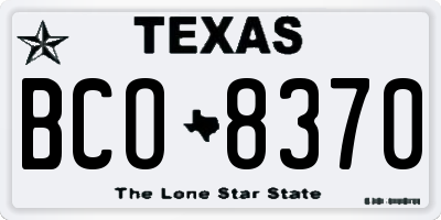 TX license plate BCO8370