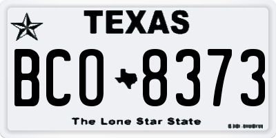 TX license plate BCO8373