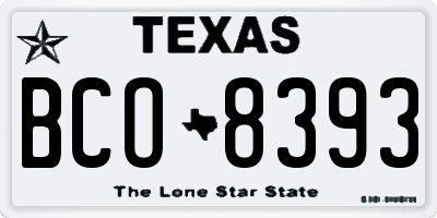 TX license plate BCO8393