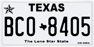 TX license plate BCO8405