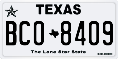 TX license plate BCO8409