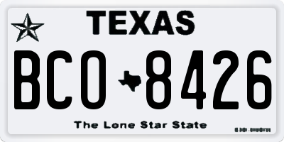 TX license plate BCO8426