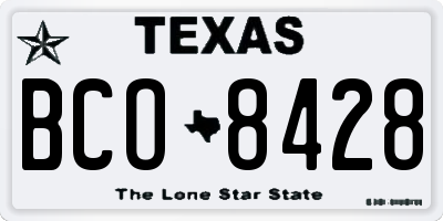 TX license plate BCO8428