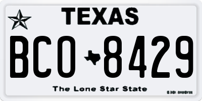 TX license plate BCO8429