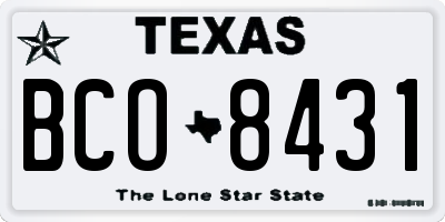TX license plate BCO8431