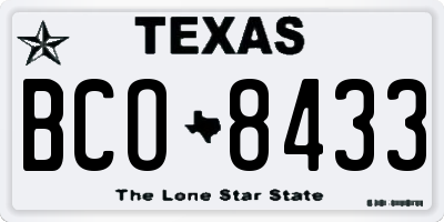 TX license plate BCO8433