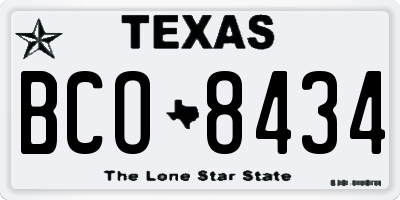 TX license plate BCO8434